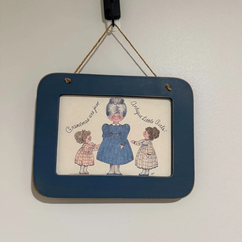 Grandmas Are Just Antique Little Girls Mini Framed Picture Cottagecore